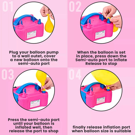 Portable 600W Electric Balloon Pump Inflator – Dual Nozzle High Power Blower (UK Plug)